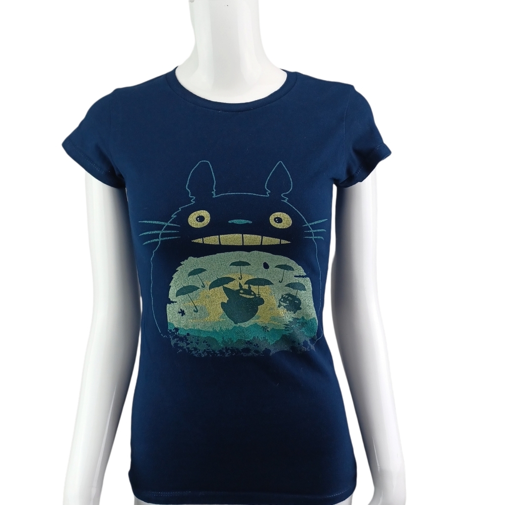 TOTORO Anime Navy Blue Tshirt - Picture 1 of 3